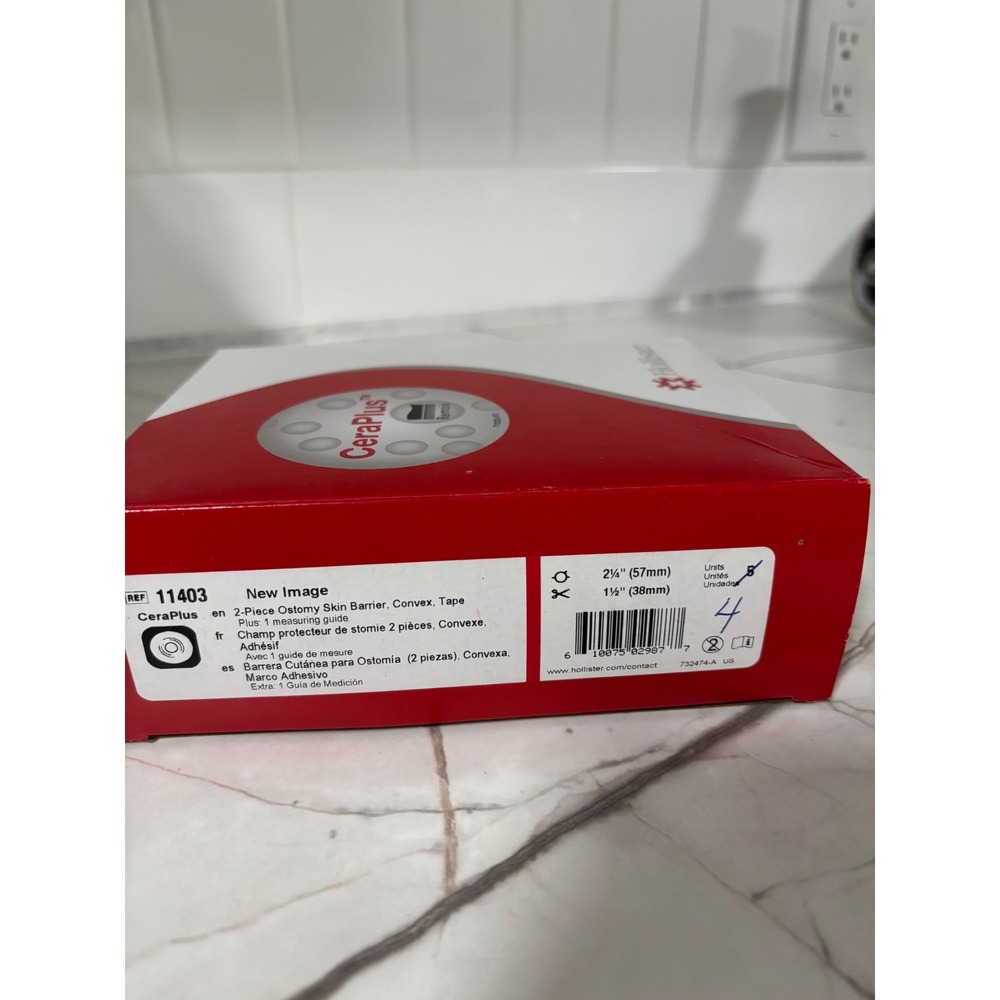 Hollister 11403 CeraPlus New Image 2-Piece Ostomy Skin Barrier Convex 57mm 4 ct